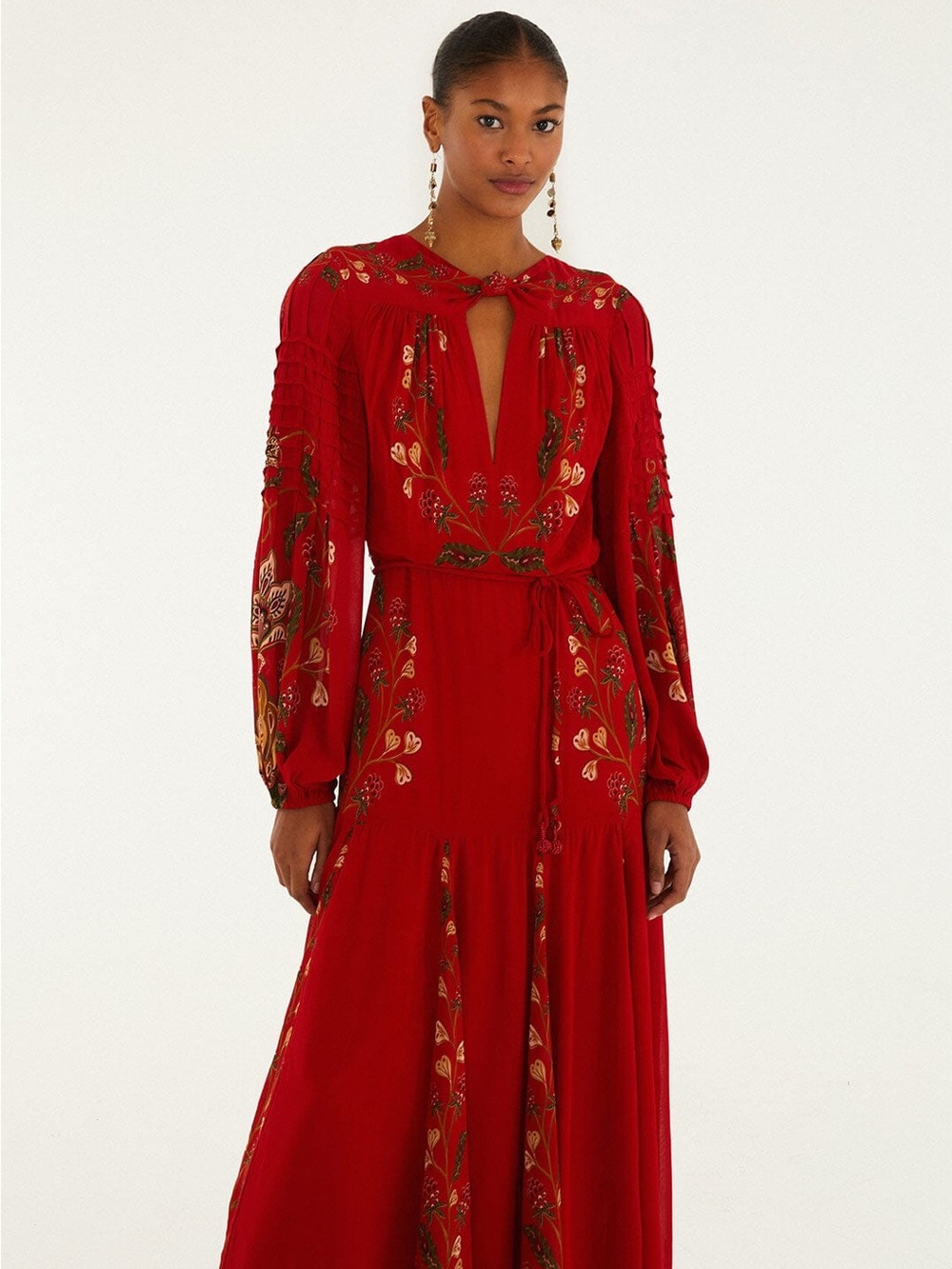FARM Rio Red Embroidered Maxi Dress - Picture 2 of 5